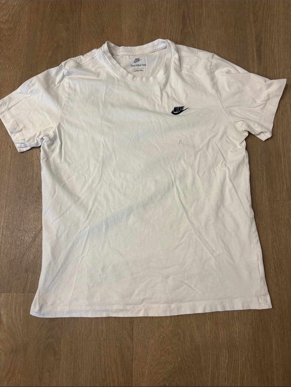 Nike White Short Sleeve Crew with Black Swoosh